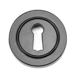 From The Anvil - Black Round Escutcheon (Plain Rose) 45695