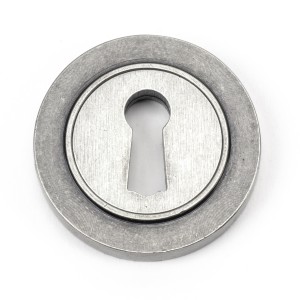 From The Anvil - Pewter Round Escutcheon (Plain Rose) 45703
