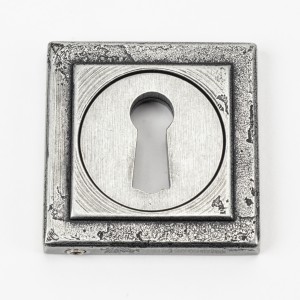 From The Anvil - Pewter Round Escutcheon (Square Rose) 45706