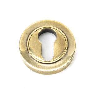 From The Anvil - Aged Brass Round Euro Escutcheon (Plain) 45707