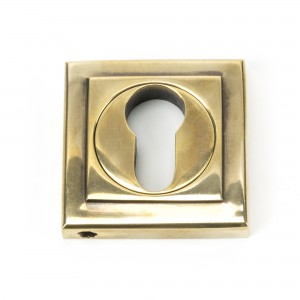 From The Anvil - Aged Brass Round Euro Escutcheon (Square) 45710