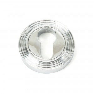 From The Anvil - Polished Chrome Round Euro Escutcheon (Art Deco) 45712