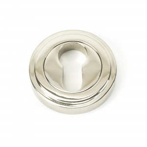 From The Anvil - Polished Nickel Round Euro Escutcheon (Art Deco) 45716