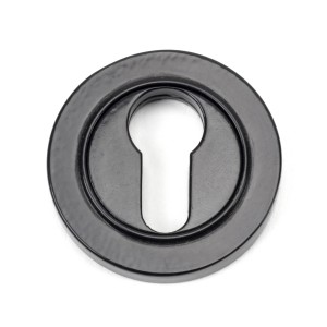 From The Anvil - Black Round Euro Escutcheon (Plain Rose) 45719