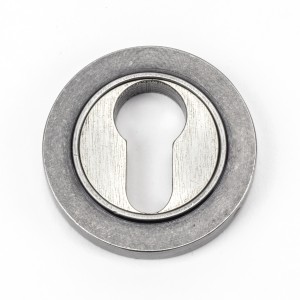 From The Anvil - Pewter Round Euro Escutcheon (Plain Rose) 45727