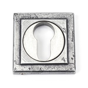 From The Anvil - Pewter Round Euro Escutcheon (Square Rose) 45730