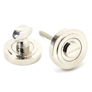 From The Anvil - Polished Nickel Round Thumbturn Set (Art Deco) 45740