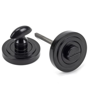 From The Anvil - Black Round Thumbturn Set (Art Deco Rose) 45744