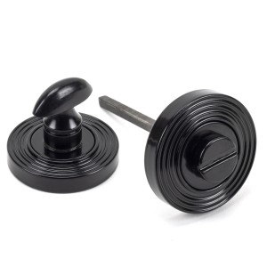 From The Anvil - Black Round Thumbturn Set (Beehive Rose) 45745