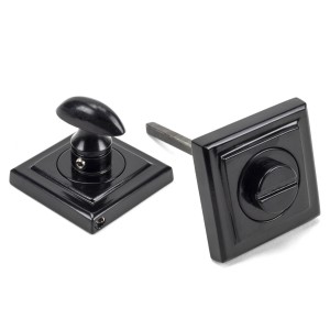 From The Anvil - Black Round Thumbturn Set (Square Rose) 45746