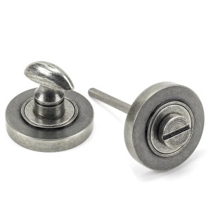 From The Anvil - Pewter Round Thumbturn Set (Plain Rose) 45751