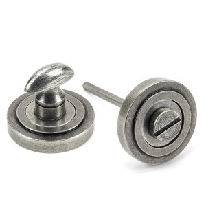 From The Anvil - Pewter Round Thumbturn Set (Art Deco Rose) 45752