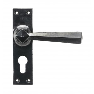 From The Anvil - Black Straight Lever Euro Lock Set 45759
