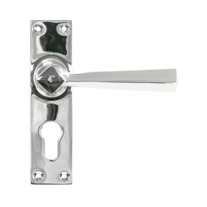 From The Anvil - Polished Chrome Straight Lever Euro Lock Set 45762