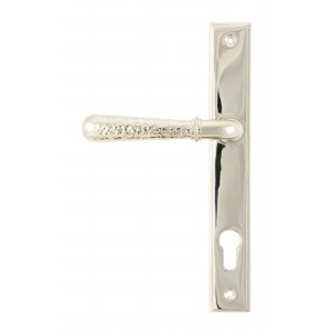 From The Anvil - Polished Nickel Hammered Newbury Slimline Espagnolette Lock Set 45771
