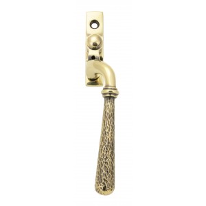 From The Anvil - Aged Brass Hammered Newbury Espagnolette Fastener - Right Hand - 45915