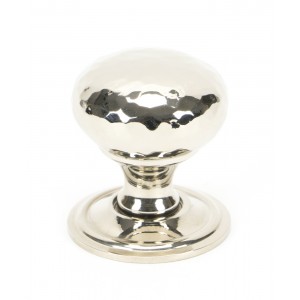 From The Anvil - Polished Nickel Hammered Mushroom Cabinet Knob - 32mm 46022