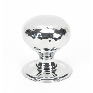 From The Anvil - Polished Chrome Hammered Mushroom Cabinet Knob - 32mm 46023