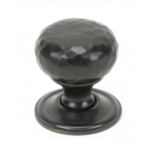 From The Anvil - Aged Bronze Hammered Mushroom Cabinet Knob - 32mm 46024