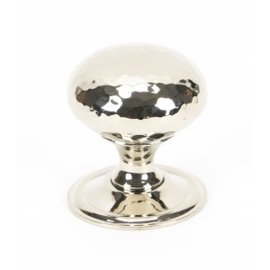 From The Anvil - Polished Nickel Hammered Mushroom Cabinet Knob - 38mm 46027