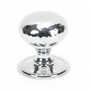 From The Anvil - Polished Chrome Hammered Mushroom Cabinet Knob - 38mm 46028