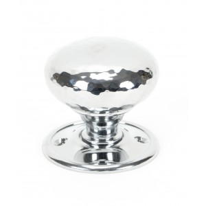 From The Anvil - Polished Chrome Hammered Mushroom Mortice/Rim Door Knob Set 46033