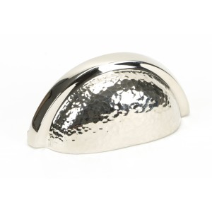 From The Anvil - Polished Nickel Hammered Regency Concealed Drawer Pull 46042