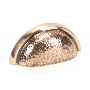 From The Anvil - Polished Bronze Hammered Regency Concealed Drawer Pull 46045