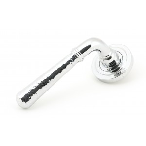 From The Anvil - Polished Chrome Hammered Newbury Lever On Rose Set (Art Deco) 46074