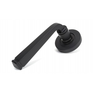 From The Anvil - Aged Bronze Avon Round Lever On Rose Set (Plain) 46089