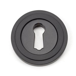 From The Anvil - Aged Bronze Round Escutcheon (Art Deco) 46114