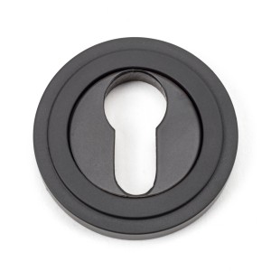 From The Anvil - Aged Bronze Round Euro Escutcheon (Art Deco) 46122