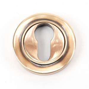From The Anvil - Polished Bronze Round Euro Escutcheon (Plain) 46125