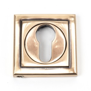From The Anvil - Polished Bronze Round Euro Escutcheon (Square) 46128