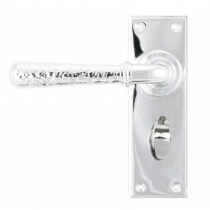 From The Anvil - Polished Chrome Hammered Newbury Lever Bathroom Set 46215