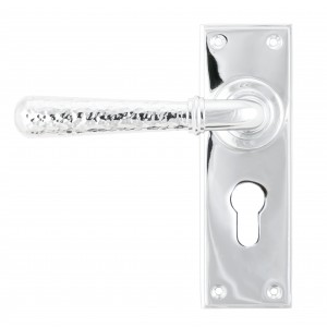 From The Anvil - Polished Chrome Hammered Newbury Lever Euro Set 46216