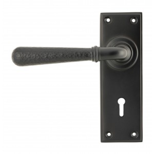 From The Anvil - Aged Bronze Hammered Newbury Lever Lock Set 46221