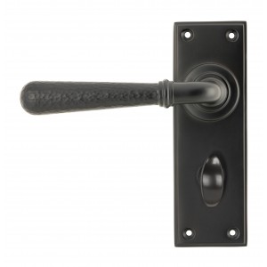 From The Anvil - Aged Bronze Hammered Newbury Lever Bathroom Set 46223