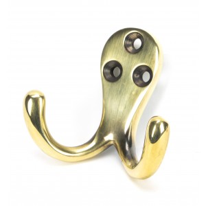 From The Anvil - Aged Brass Celtic Double Robe Hook 46296