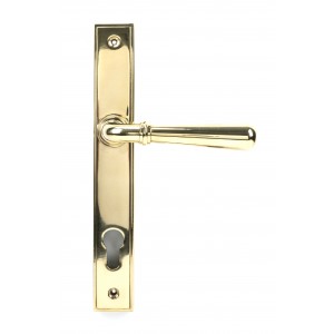 From The Anvil - Polished Brass Newbury Slimline Lever Espagnolette Lock Set 46529