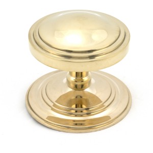 From The Anvil - Polished Brass Art Deco Centre Door Knob 46553
