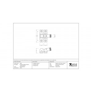 From The Anvil - Polished Bronze Brompton Brighton Fastener - Narrow (Square) 46583