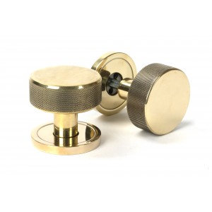 From The Anvil - Aged Brass Brompton Mortice/Rim Knob Set (Plain) 46774