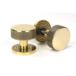 From The Anvil - Aged Brass Brompton Mortice/Rim Knob Set (Beehive) 46776
