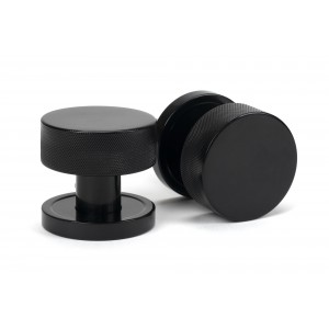 From The Anvil - Black Brompton Mortice/Rim Knob Set (Plain) 46794
