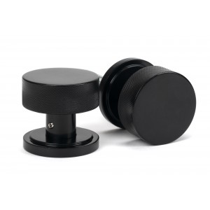 From The Anvil - Black Brompton Mortice/Rim Knob Set (Art Deco) 46795