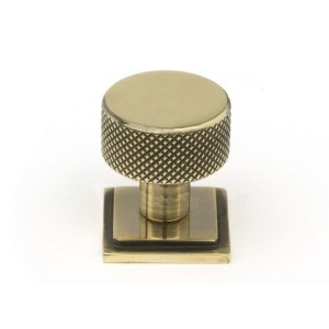 From The Anvil - Aged Brass Brompton Cabinet Knob - 25mm (Square) 46817