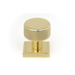 From The Anvil - Polished Brass Brompton Cabinet Knob - 25mm (Square) 46824