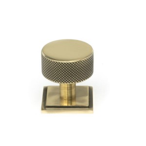 From The Anvil - Aged Brass Brompton Cabinet Knob - 32mm (Square) 46857