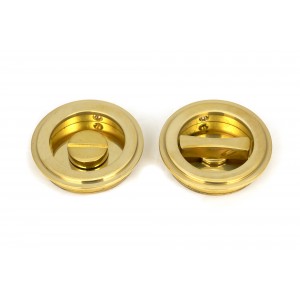From The Anvil - Polished Brass 60mm Art Deco Round Pull - Privacy Set 47169